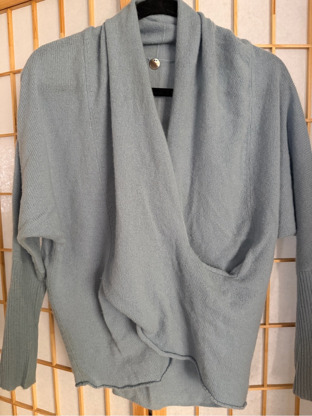 Designer Cross Body Light Blue Women's Cashmere Sweater